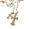 Kroxin Винтажное Ожерелье-Кулон с Двойным Крестом и Полной Россыпью Алмазов – Унисекс Легкая Роскошь Ключица и Цепочка для Свитера