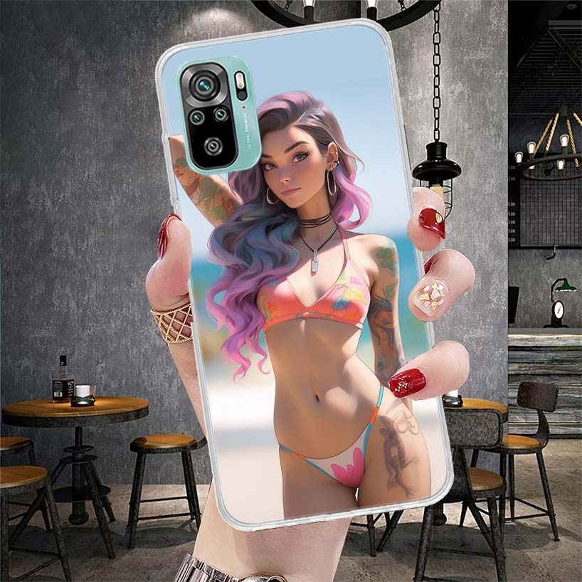 Surfboard Surfing Surf Girl Summer Soft Phone Case For Xiaomi Redmi Note 15 14 14S 13 12 Pro Plus 12S 11 11S 11E 10 10S 11T 5G F
