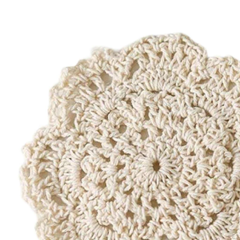 6 шт. хлопчатобумажные вязаные крючком подставки под стаканы коврики для стола коврики для вечеринки