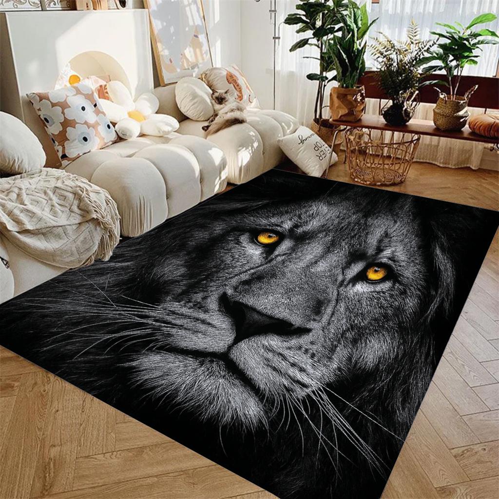 Wild Animal Lion Printed Carpet Living Room Bedroom Decor Kid Non-slip Parlor Floor Mat Surface Customized Carpet Birthday Gift