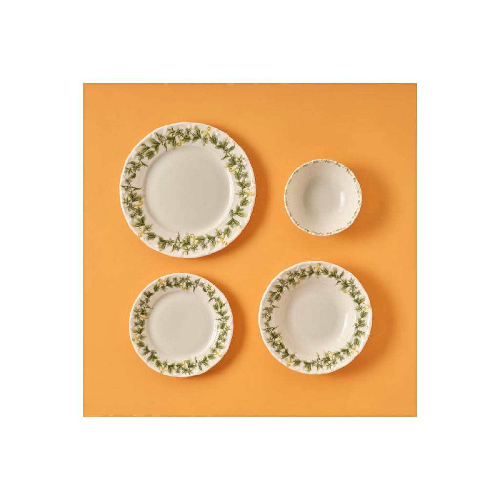 Sicilia Porcelain 24 Piece Dinner Set For 6 Persons Green