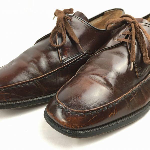 Rare England-Made 70s80s Vintage K Shoes of England U-Tip Business Shoes Brown Size 8.5 (Approx. 27.027.5cm)(USED)