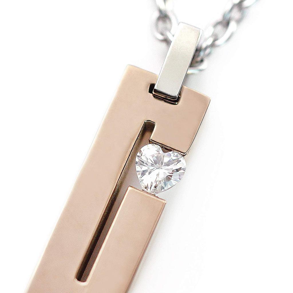 Парное ожерелье из нержавеющей стали с металлической аллергией в форме сердца, черное, розовое, золото [Barzaz]