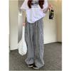 Plaid Contrasting Color Drape Casual Pants Women's Summer New Loose High Waist Straight Long Pants