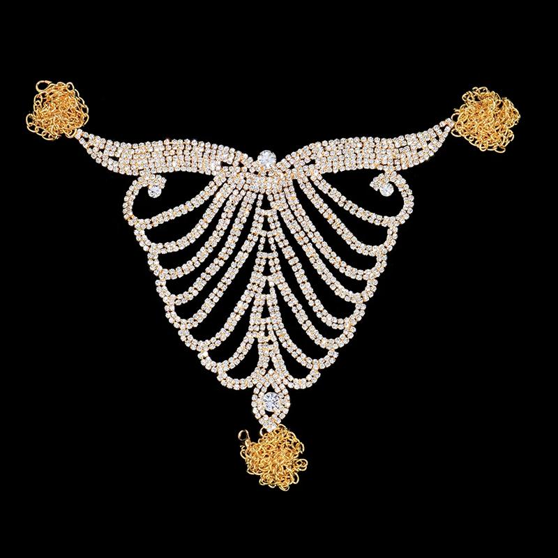 Комплект стрингов и цепочки на талии, нижнее белье, трусики, женский купальник, бикини, новый комплект украшений для тела с кристаллами, сексуальное нижнее белье, оптовая продажа