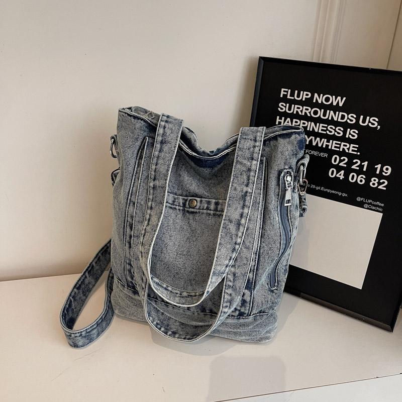 Сумка-тоут из денима, женская сумка на плечо, винтажная сумка