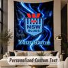 Custom Text Tapestry NSW Blues logo Print Wall Tapestry Indoor Living Room Wall Decor