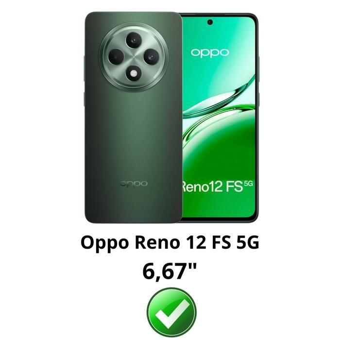 Закаленное стекло для Oppo Reno 12 FS 5G [Упаковка 2 шт.] Защитная пленка для экрана Phonillico®