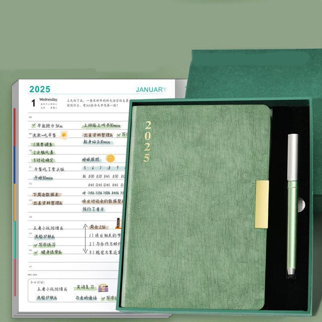 Расписание дел на 2025 год, ежедневник для студентов, утолщенный ежедневник, записная книжка, блокнот, тетрадь, памятка, 200 листов, 400 страниц