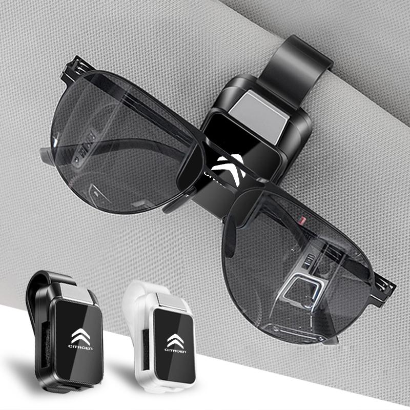 High-end Car Glasses Storage Box Universal Car Visor Sunglasses Storage Rack Bag For Citroen C1 C2 C3 C4 Grand Picasso C3-XR DS alz123