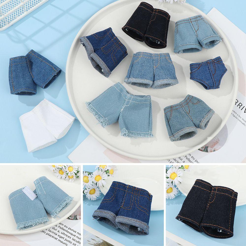 Kids Toys 1/6 BJD Dolls 11.5" Leather Pants Shorts Floral Jeans Dolls Trousers Clothes Accessories