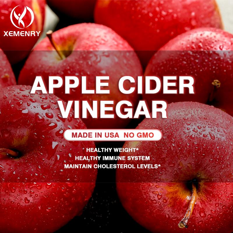 Premium apple cider vinegar capsules, each containing 1877 mg, gentle and easily absorbed, suitable for both men and women.
