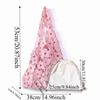 Vintage Woven Flower Tote Bag Large Capacity Soft Hollow Out Embroidered Handbag Polyester Fiber Has Inner Pocket