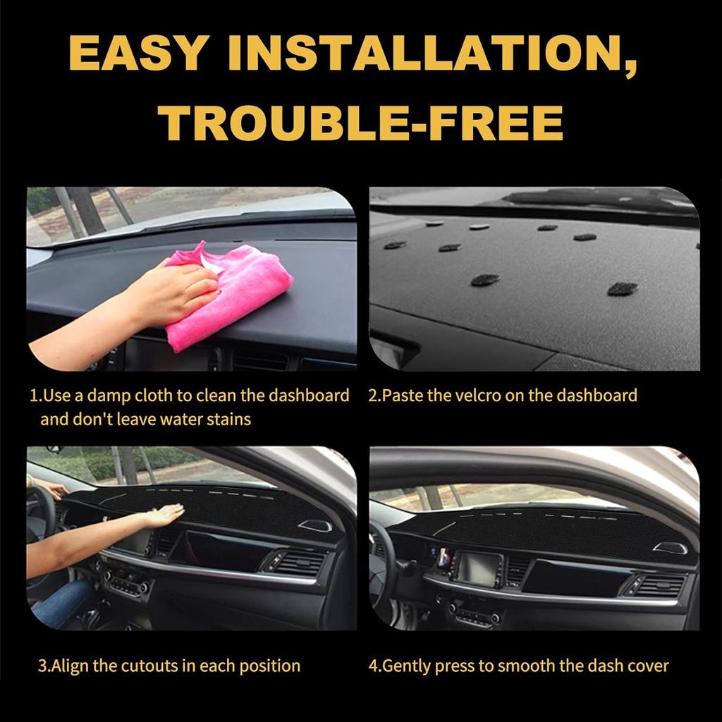 Dashboard Cover Dash Cover Mat Pad Carpet  Fit For Ford Fusion 2010 2011 2012 (Black)