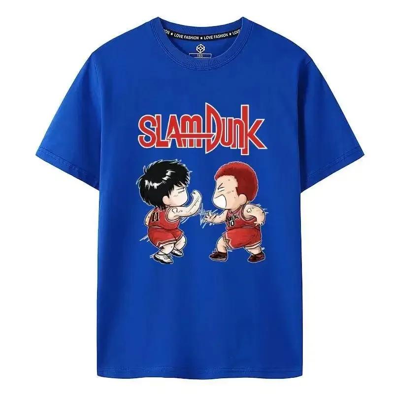 100% Cotton T-shirt SLAM DUNK T Shirt Outdoor Fun Cartoon Runny Sports Top Casual Print Oversized Hip Hop Short Sleeve Tees