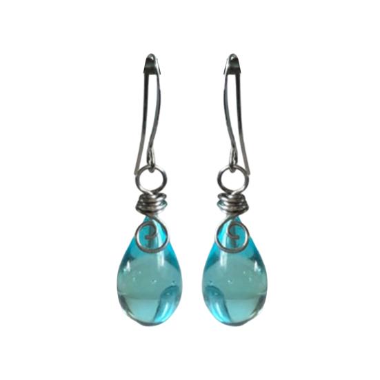 Серьги-спирали из переработанного стекла, ожерелье, ручная работа, уникальные, глубина отражает свет, серьги-крючки, кулон-ожерелье