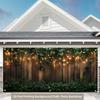 2D planar polyester material garage door banner - Green plant-themed design banner for a party in a Chinese style