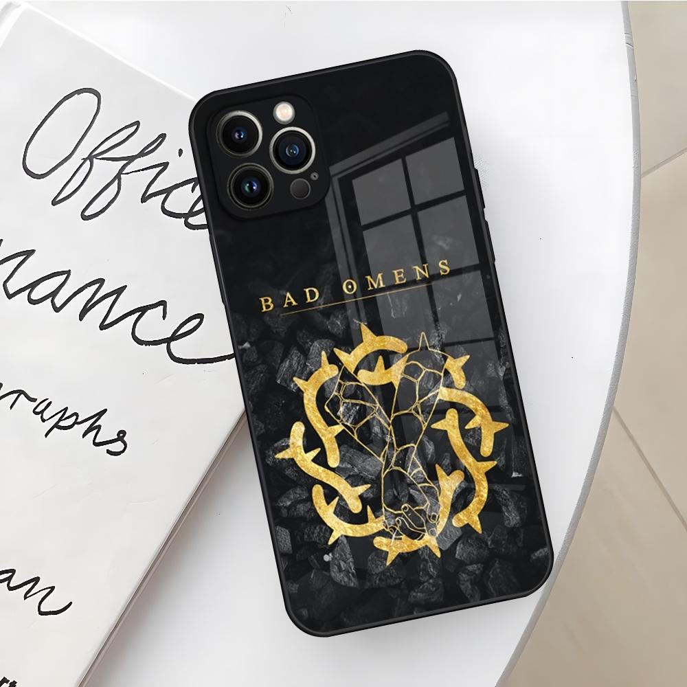 Чехол для телефона с дизайном 'Плохие предзнаменования' для Iphone 17 16 Air 15 14 12 11 13 Pro Max Mini X Xr Xs Se Puls стеклянная крышка