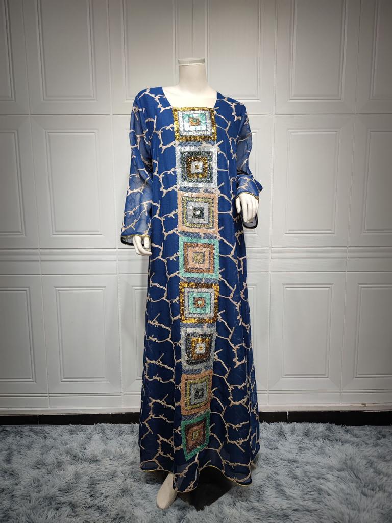 Мусульманские женщины вышитые Дубай арабский свободный платье Ид Халат