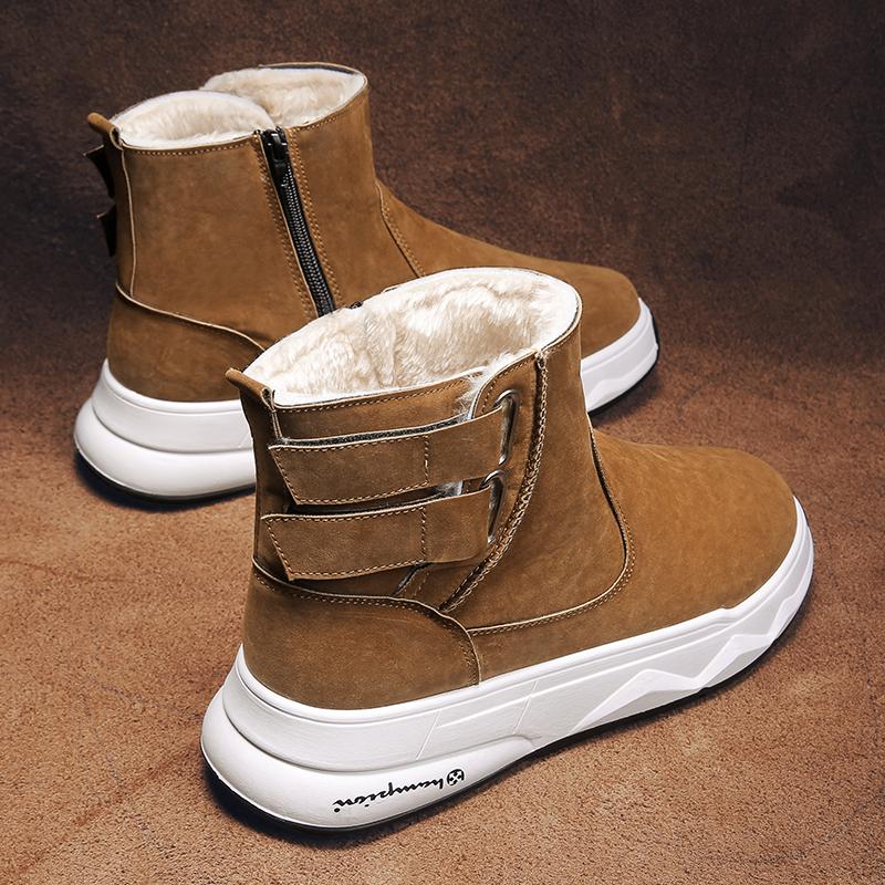 Зимние мужские толстые и мягкие теплые и модные хлопковые ботинки с высоким верхом на толстой подошве зимние ботинки повседневная хлопковая обувь