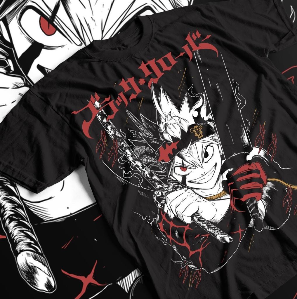 Футболка Black Clover, Аста Юно Аниме Манга Девочка Подарки, Черная Рубашка Все Размеры