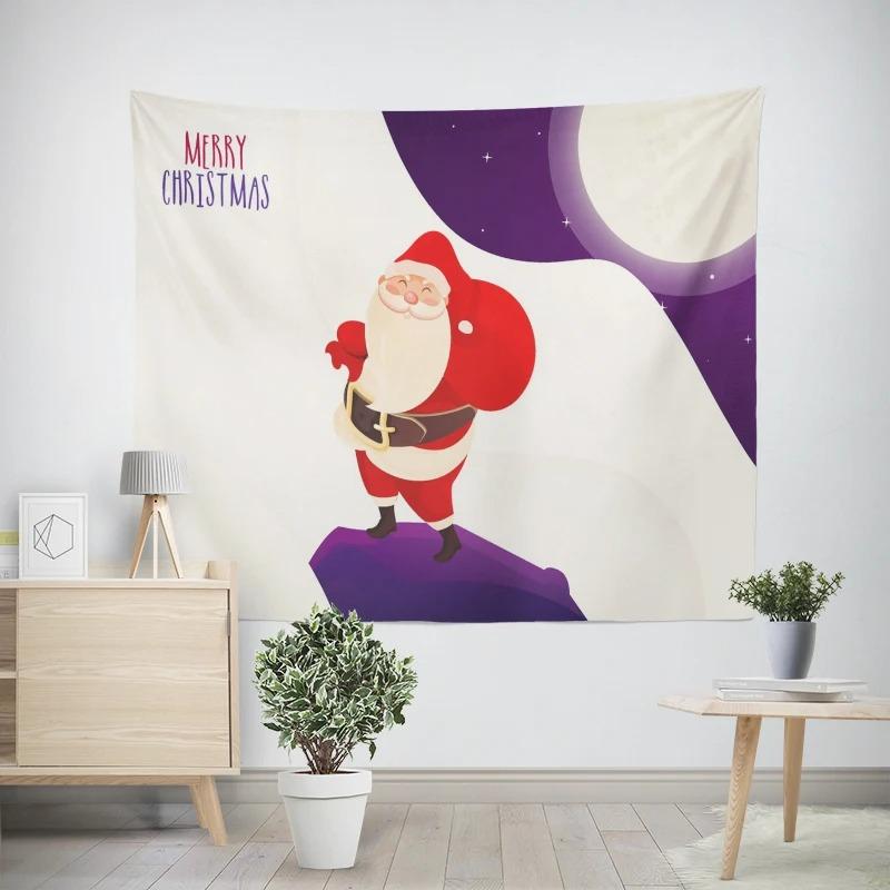 Новогодняя Рождественская Ночь Санта-Клаус Узор Гостиная Спальня Декоративный Гобелен