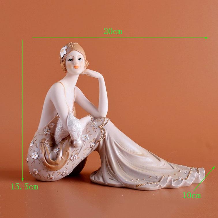 Европейские смоляные статуэтки Аксессуары Девушка Красота Персонаж Дом Гостиная Стол Фигурки Ремесла Украшение Свадебные Подарки на День Рождения