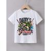 European sizes Boys' Summer Short Sleeve "Dad's Fishing Buddy" Fishing Print T-Shirt