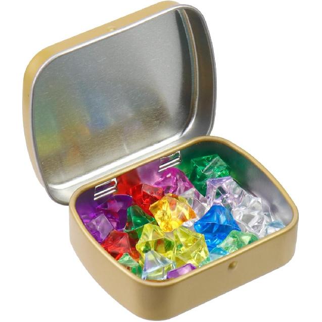 4pcs Mini Tin Can Metal Tin Box Containers 2.36"×1.85"×0.63" Rectangle Storage Box for Candy Jewelry Bead Pen Nib, with Hinged Lid (Dark Gold)