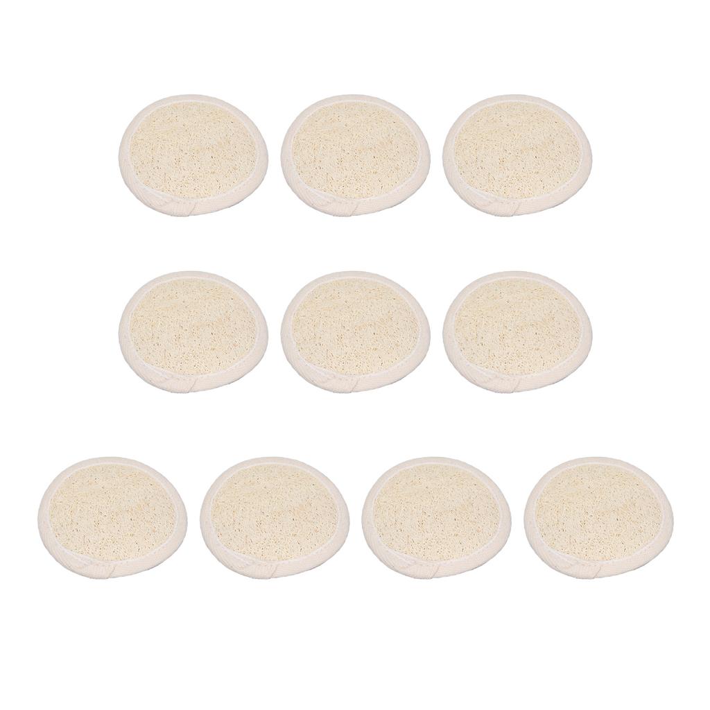 10 шт. отшелушивающих дисков для лица из люфы круглой формы, многоразовые, мягко очищающие, для снятия макияжа, умывания лица
