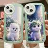 Cute Pet Little White Cat Little White Rabbit Pattern Soft TPU Shell Fashion Phone Case for iPhone Samsung Vivo Xiaomi Oppo