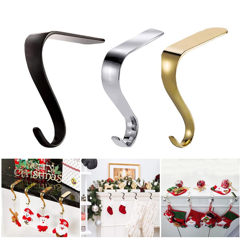 Stylish Christmas Stocking Holders Accessory for Fireplaces Mantels Hook and Garlands Clip In Sturdy Metal Materials