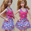 O-образный вырез без рукавов Ourfits Dress Doll Clothes for Barbie Dolls Pink Daily Casual Fashion Dresses For 1/6 BJD Doll Doll Accessories Toy