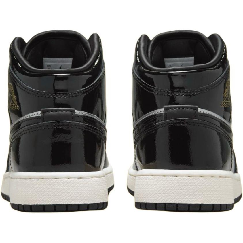 Новые Jordan Air Jordan 1 Нескользящие Износостойкие Детские Баскетбольные Кроссовки со Средним Голенищем Черные Подростковые FZ3938-001