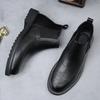 British Style Men's Genuine Leather Boots Thick Soled Short Boots Winter Fashion Ankle Boots Men's Casual Business Boots