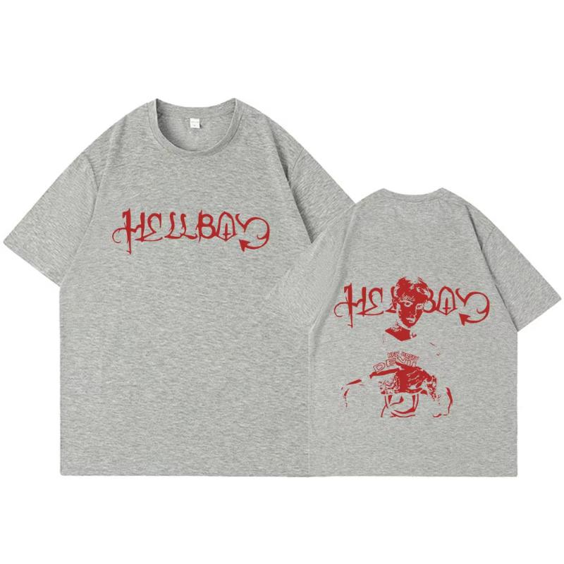 Футболка рэпера Lil Peep Crybaby Hellboy Винтажная хип-хоп футболка Унисекс Женская одежда Хлопковые оверсайз футболки с коротким рукавом Топы