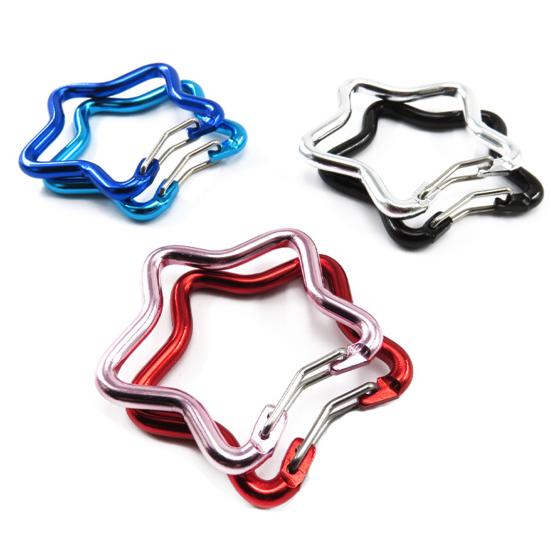 5 шт. карабин в форме пятиконечной звезды, прочный алюминиевый сплав, портативный, легкий, для кемпинга, скалолазания, подвесная пряжка