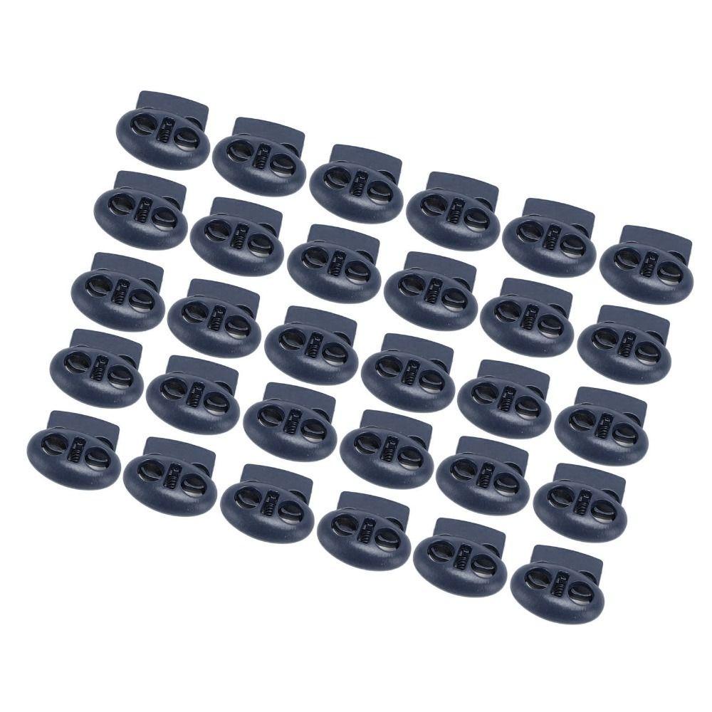 30pcs 17x15mm Spring Stopper Fasteners Double Hole Design Double Hole Toggles For Drawstrings