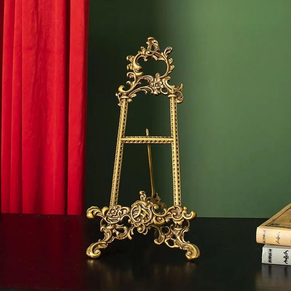 Creative Frame Bracket Gold Display Storage Rack Retro Style Plate Display Stand Bedroom Decor