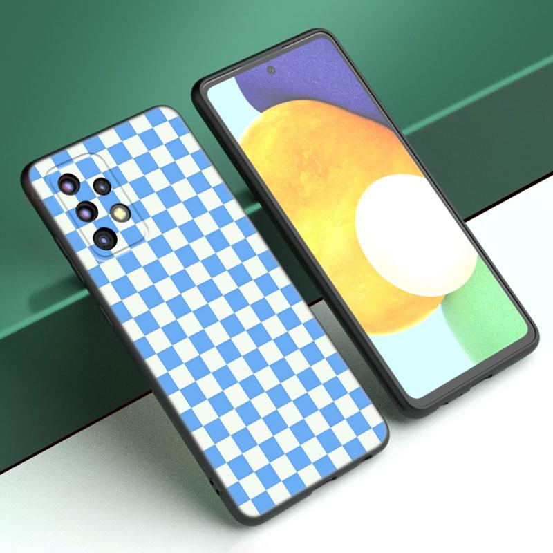 Черный белый клетчатый чехол Zebra для Samsung A04 A21 A30 A50 A52 S A13 A14 A22 A23 A32 A53 A73 5G A11 A12 A31 A33 A51 A70 A71 A72