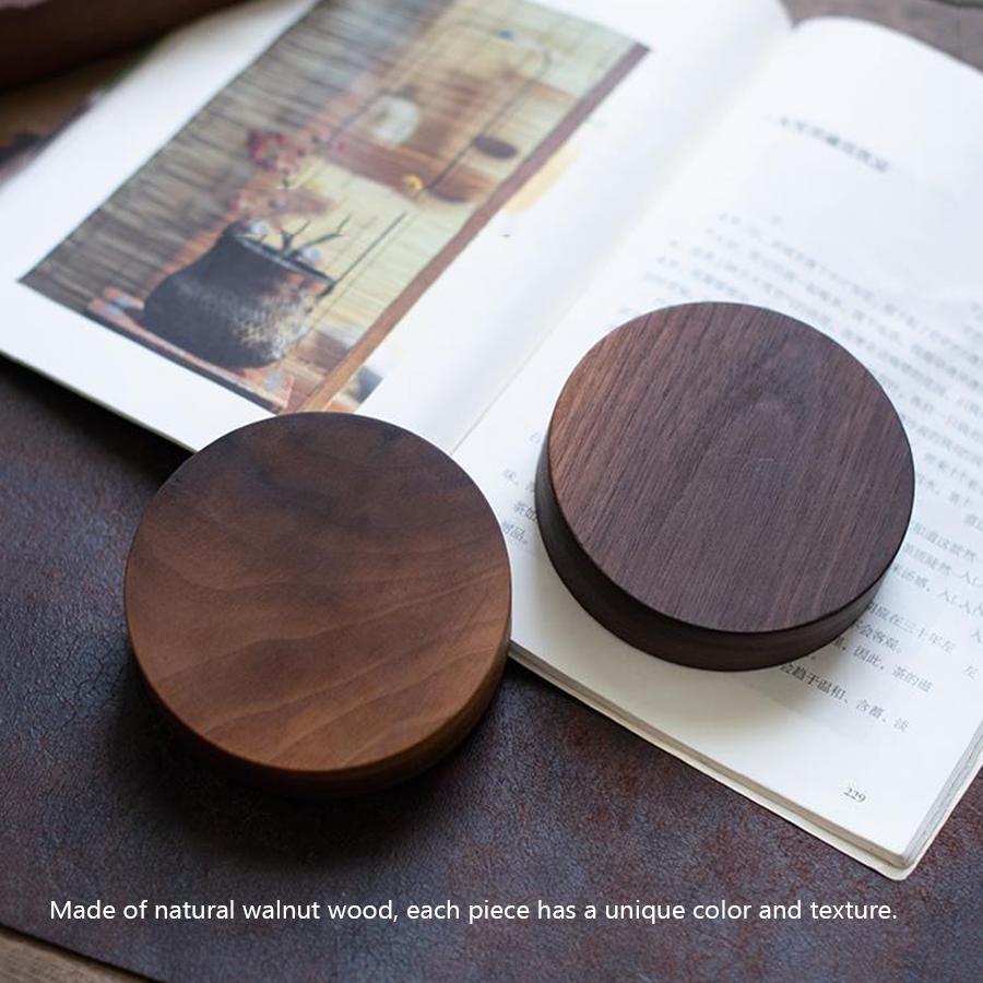 North American Black Walnut Solid Wood Incense Stick Handmade Tea Ceremony Round Incense Burner Agarwood Tray Holder
