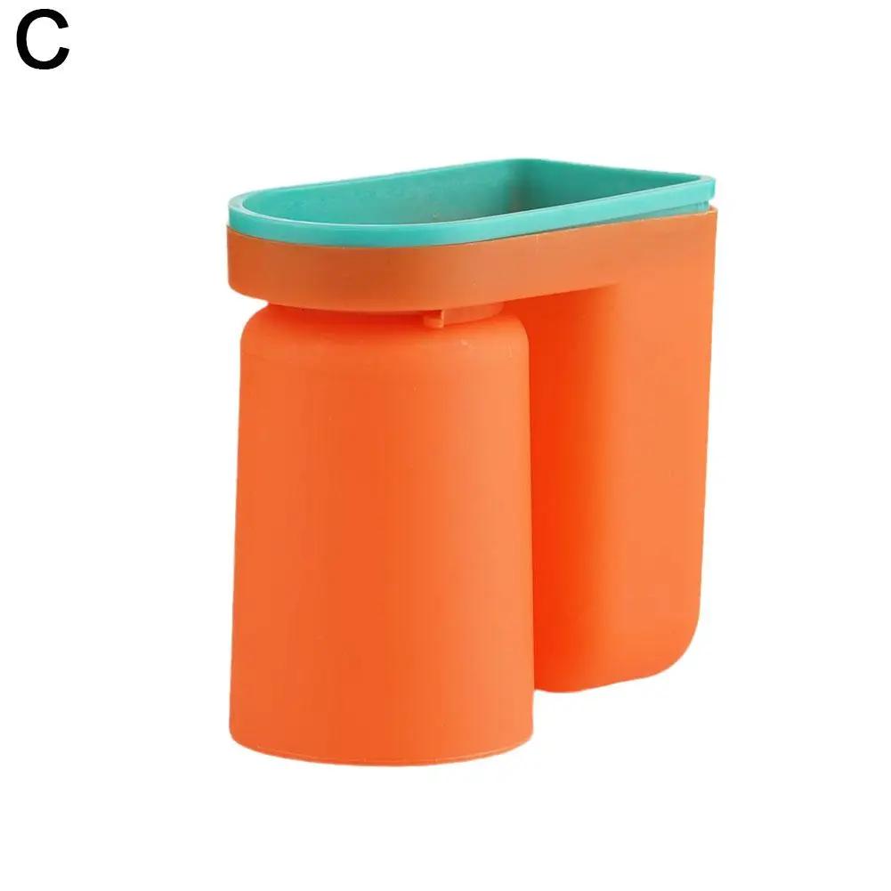 Держатель для стакана зубной щетки Самоклеящаяся подставка для стакана для полоскания рта Настенный органайзер для ванной комнаты для зубной пасты Домашнее хранение Стакан для полоскания рта C6T4