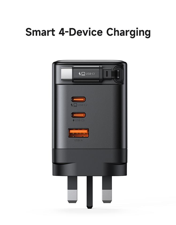 Mai Duo Duo MDD FreeGo 100 Вт GaN USB-C Выдвижной Кабель Быстрое Зарядное Устройство 3C1A