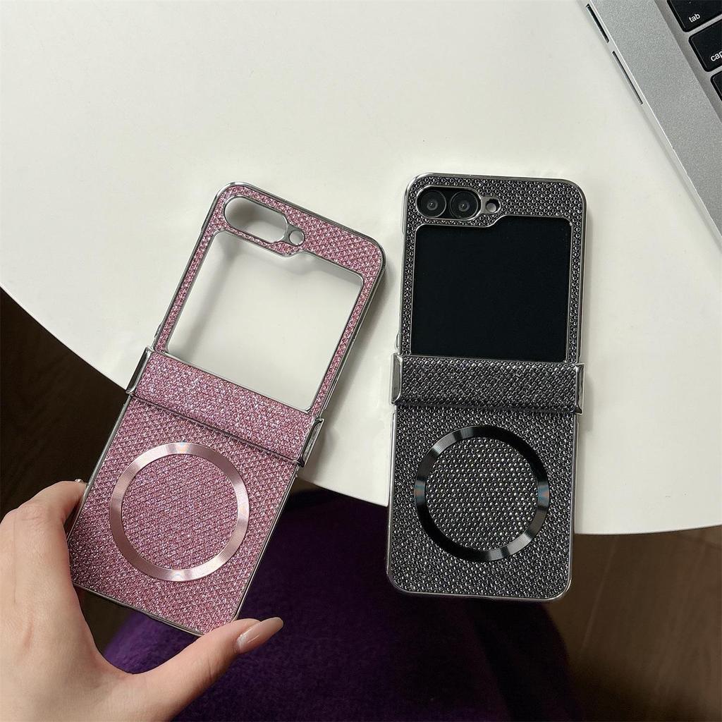 Роскошный Магнитный Чехол с Блестками для Складных Телефонов Samsung Z-Flip6/7