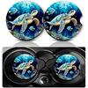 Car Coasters for Cup Holders,2 PCS Universal Non-Slip Black Leopard Print Car Coasters,2.75" Rubber Mat,Leopard Cars Accessories Cup Drink Holder