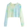 Женская мода Tie Dye Printed Hoodie Loose Long Sleeve Pullover Outdoor Casual Sweatshirt