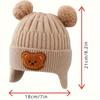 1 шт. Утепленная меховая шапка с милым медведем для мальчиков и девочек 0–3 лет