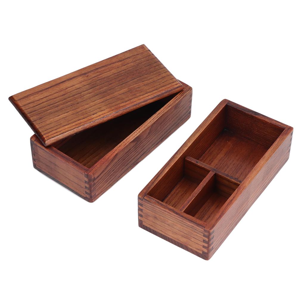 Прямоугольный штабелируемый 2-слойный ланч-бокс из натурального дерева Bento Box Sushi Food Container Kitchen