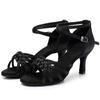 Professional Women Latin Dance Shoes Salsa Ballroom Dancing Shoes Indoor Middle Heel 7cm