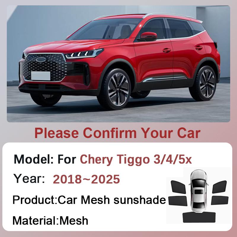 Для Chery Tiggo 3 4 5x 2018~2025 2020 2022 2023 Автомобильные сетчатые солнцезащитные козырьки Магнитные солнцезащитные козырьки Занавески для окон для конфиденциальности Теневые аксессуарыbsl1